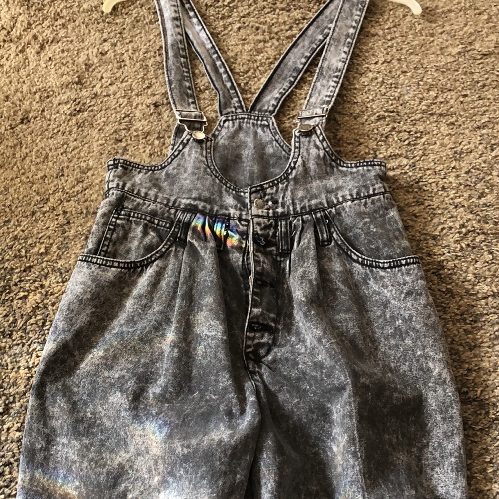 3/$30  London Clothing Co. Denim Washed Black Overalls Size Medium